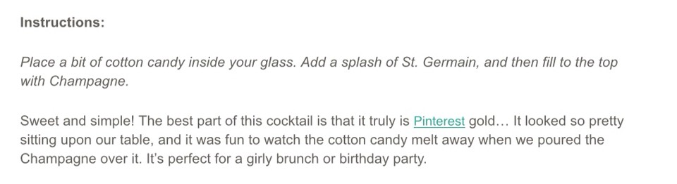Candy Champagne Cocktail 