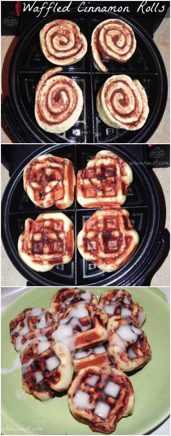 -> Cinnamon Rolls
-> Get the recipe here;
http://ahensnest.com/2011/09/waffled-cinnamon-rolls-recipe.html