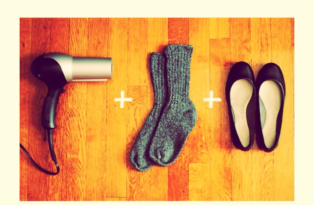 61. Break in stiff or too-snug shoes by slipping them on with socks and blasting your feet with a hot hairdryer.