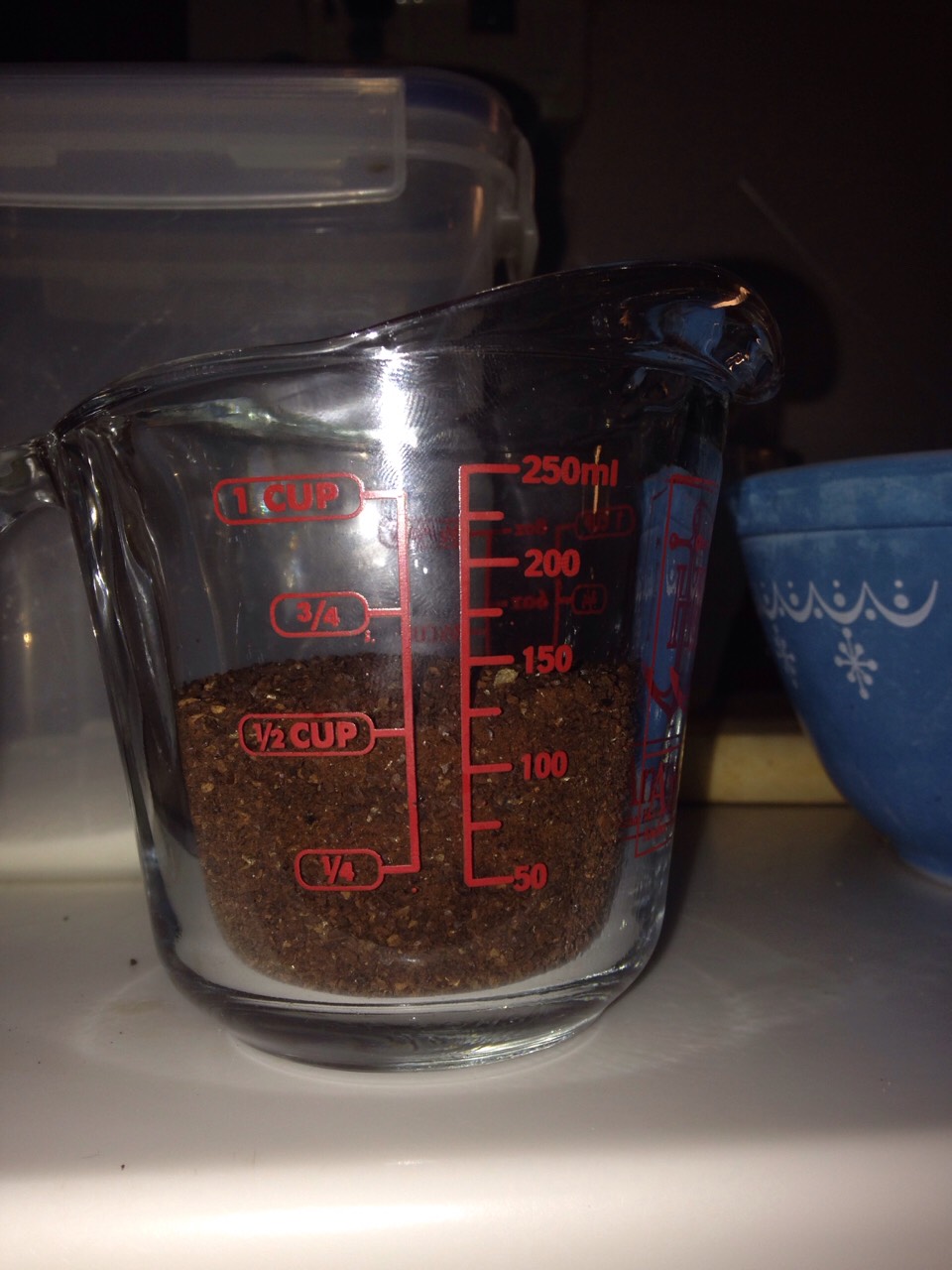1/2 cup ground coffee