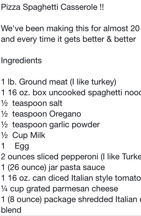 Pizza Spaghetti Casserole