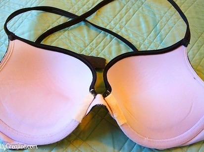 Use pieces of moleskin ( You can find it at CVS, Wal-Mart etc) fix underwire in bras poking through!