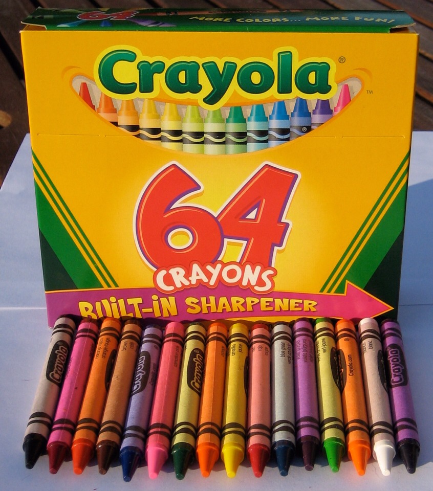 Buy a pack of crayons. The size of the pack you buy depends on how big you want your design to be. Also buy a canvas. Any size, it's up to you. 