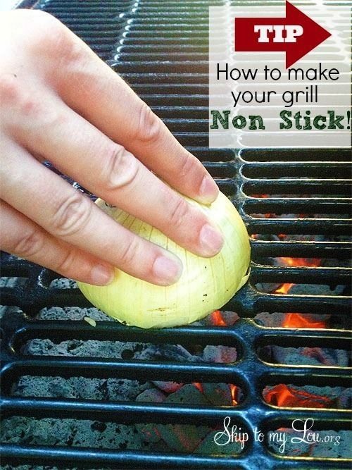 24. Non-stick grill

Cut an onion in half and rub it on the heated grill. After that, burgers, chicken, etc. won't stick!