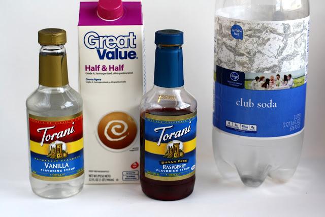 What you'll need:

Club Soda
Half & Half
Torani Syrups
Ice