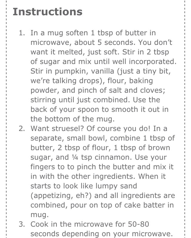 2-Minute Pumpkin Coffee Cake in a Mug