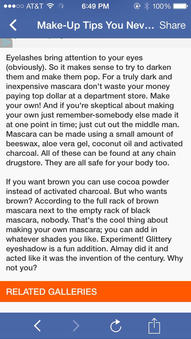 Make your own clean mascara! 