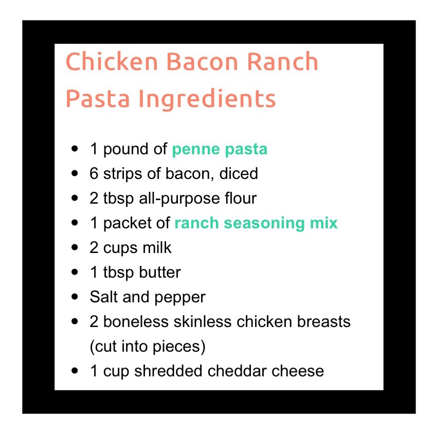 Ranch Bacon Chicken Pasta