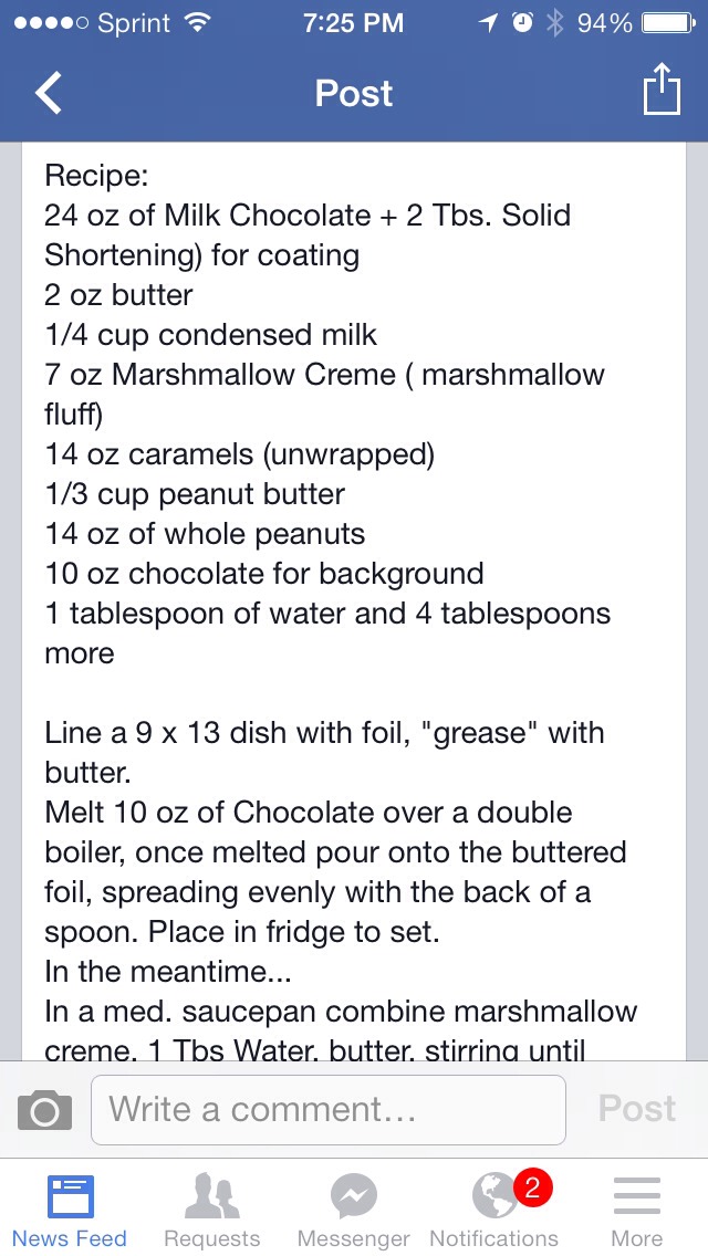 Homemade Snickers Bars.