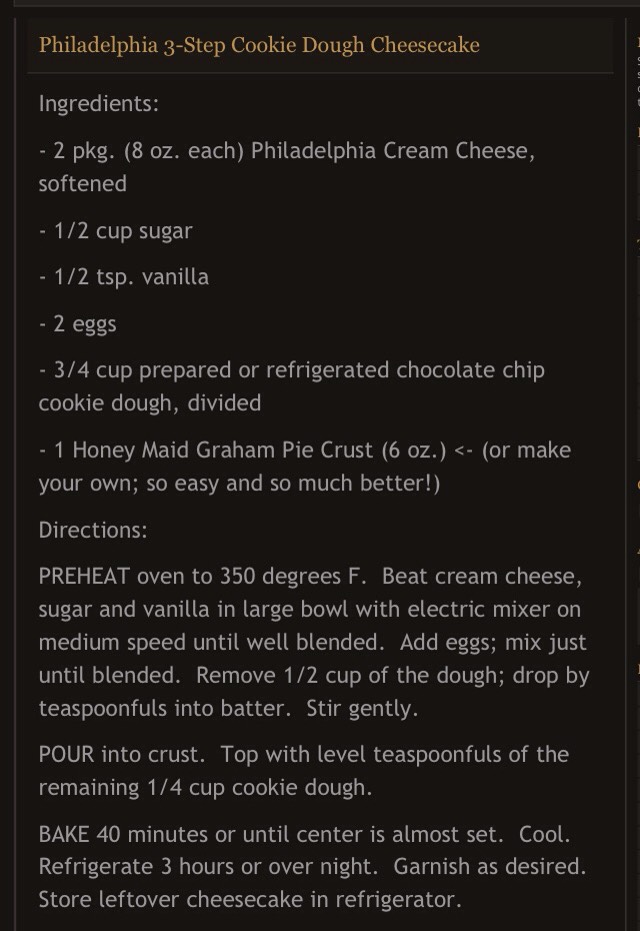 ✨ Philadelphia 3- Step Cookie Dough Cheesecake✨ OMG YUMMY!!