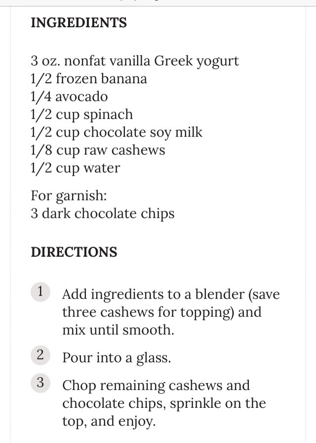 Healthy & Filling Chocolate Banana Cashew Smoothie 