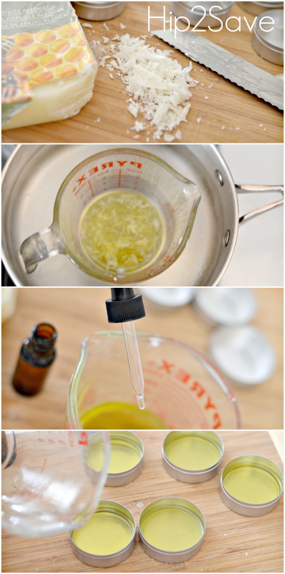 Directions:

Bring water in a small pot to a boil on the stove.

In a glass dish or Pyrex cup, mix beeswax, coconut oil, shea butter, and sweet almond oil. Place the glass dish or cup inside the pot of boiling water and melt ingredients while stirring. 