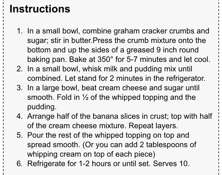 Banana Cream Cheesecake.