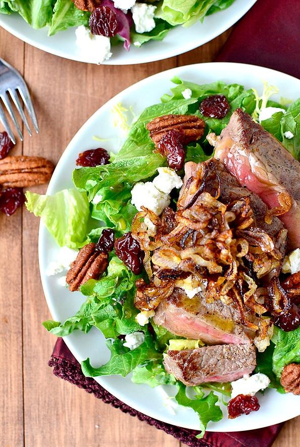 16. Steak Salad with Crispy Shallots