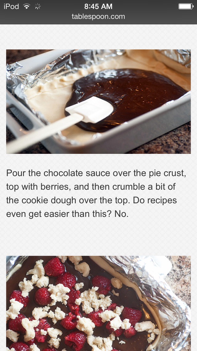 Easy To Make Dark Chocolate Raspberry Pie Bars!!! Sounds Yummy(: