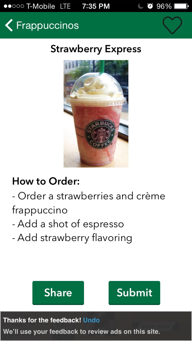 Cold  Secret Starbucks Drinks 