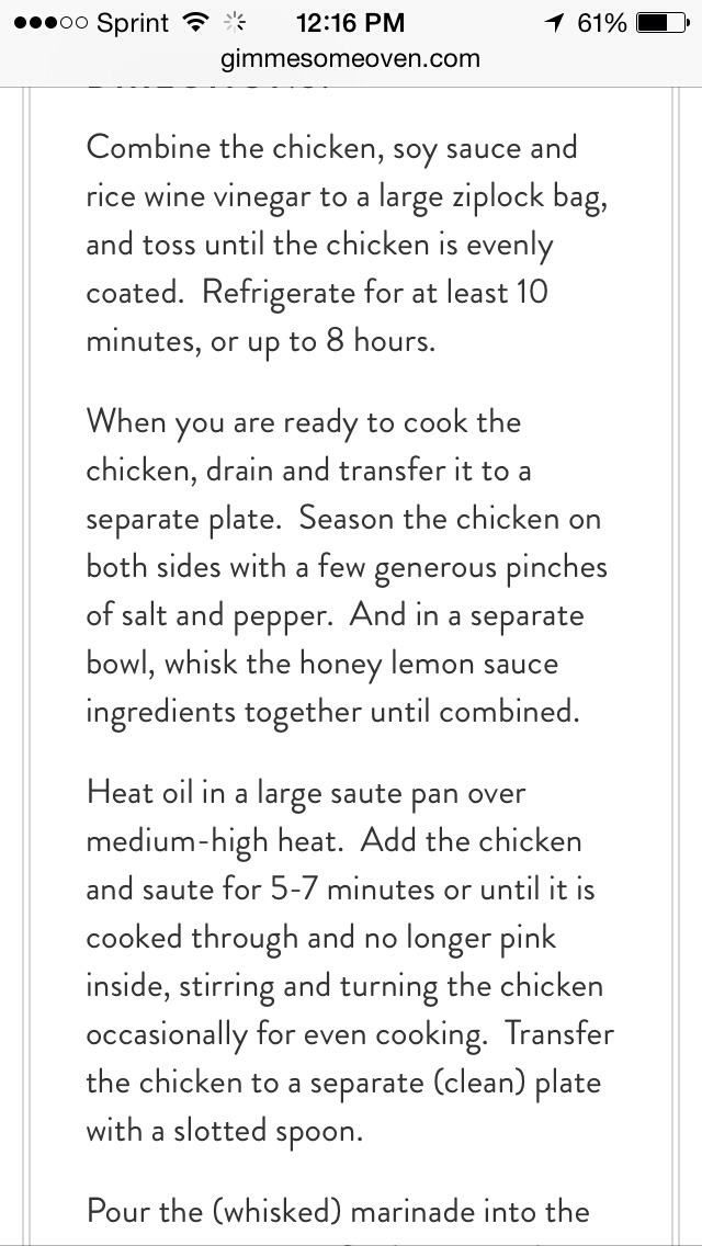 Skinny Honey Lemon Chicken 😍