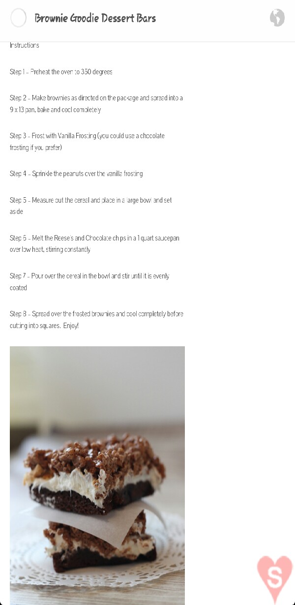 Brownie goodie bars