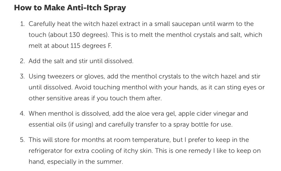 Homemade Anti-Itch Spray Recipe ❤️ #tipit 