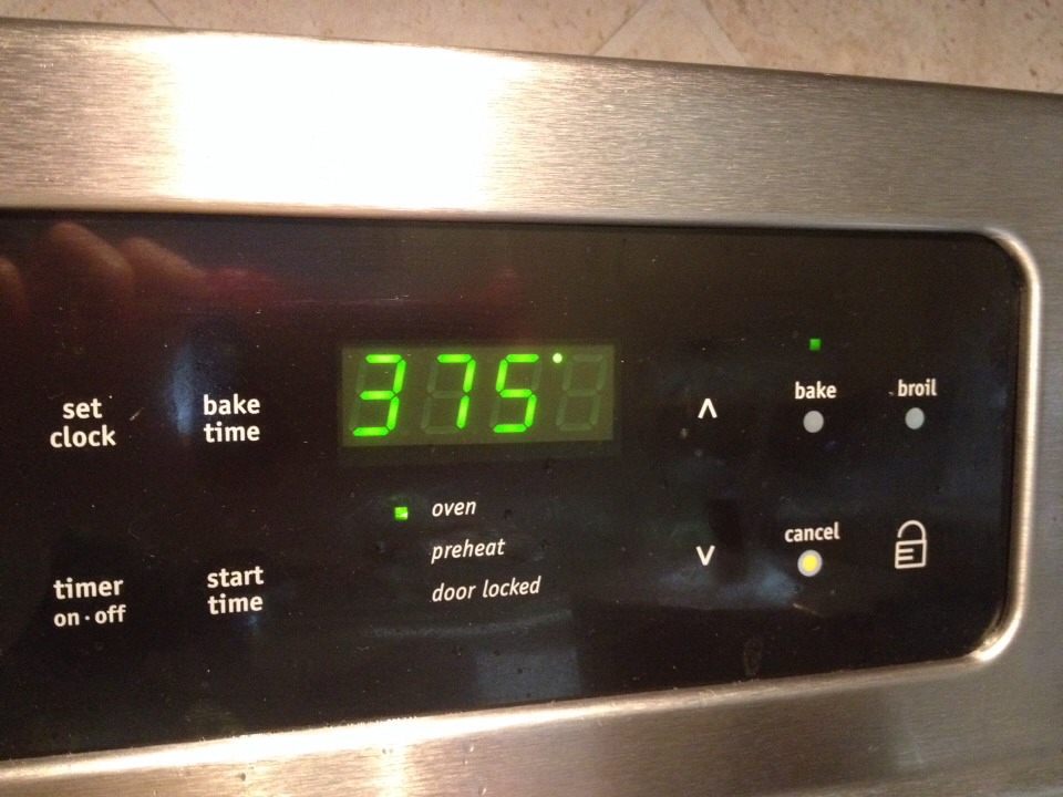 Bake in a pre-heated oven at 375 degrees Fahrenheit for 11 - 15 minutes till GBD (Golden Brown and Delicious).   