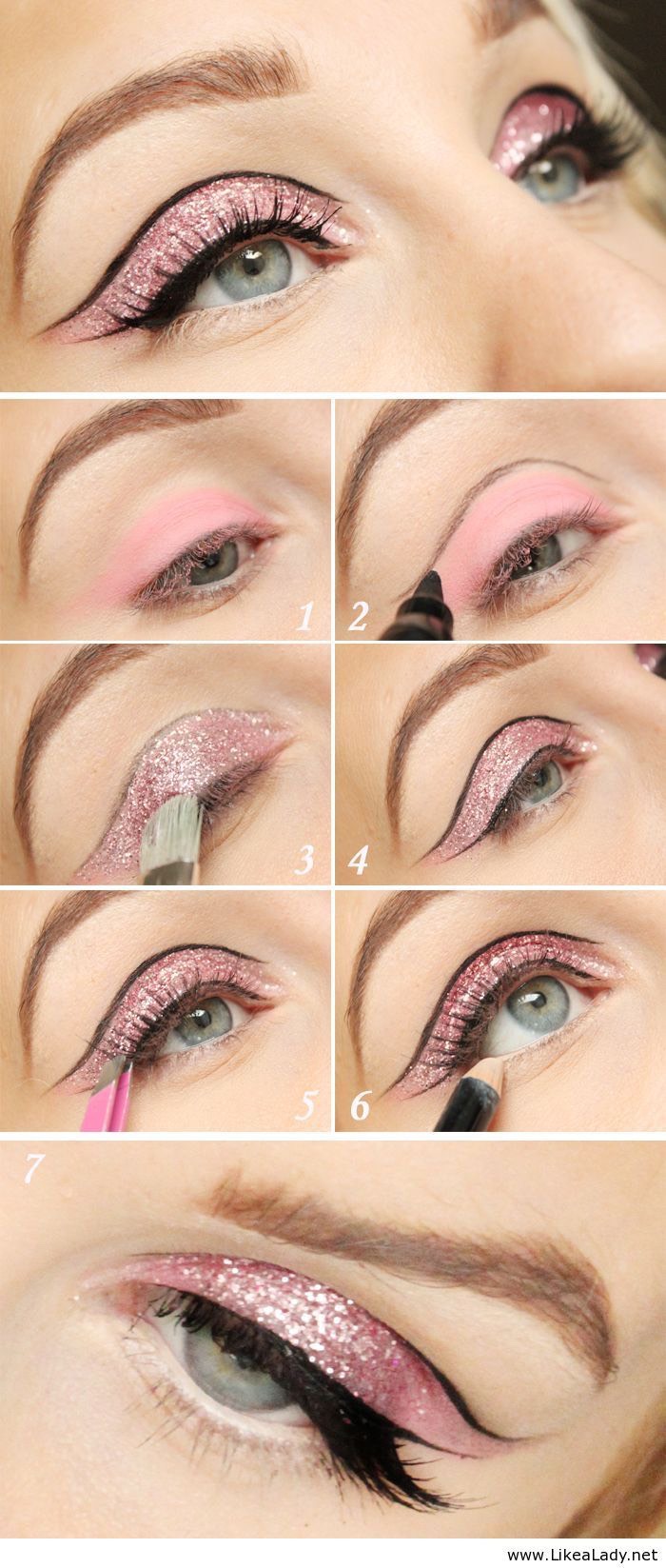Glitter Eyeshadow Tutorials🐚