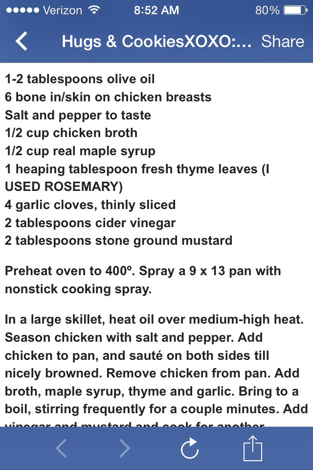 Maple Syrup Chicken