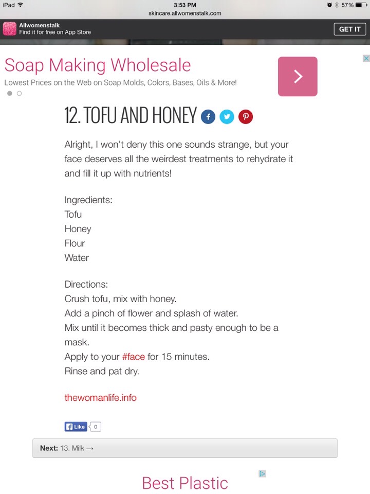 Facial Mask For Dry Skin 👌❤️👍#tipit