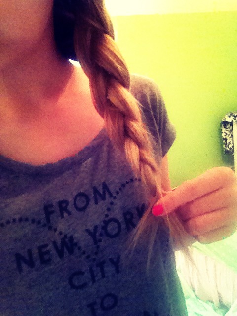 Next, do a basic braid on the rest of your hair!