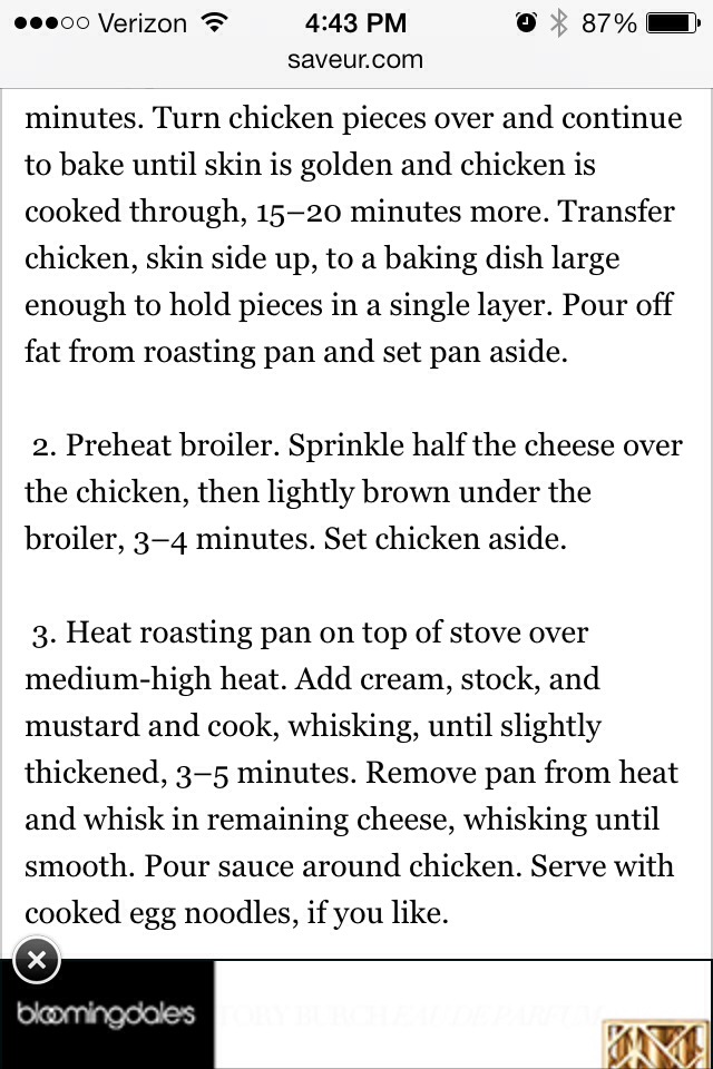 Baked Chicken With Cheese And Cream Sauce