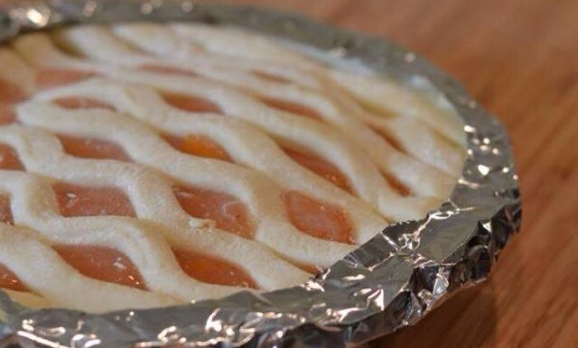 If you always hate having the crust of a pie burn to a crisp, wrap some foil over it. Not only will this help keep the crust from burning but it will keep the pie from spilling! 