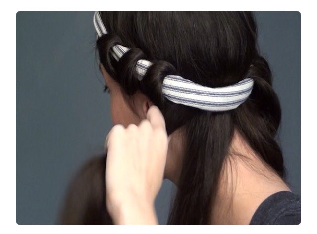 Headband Curls: start with Damp Detangled hair. Wrap your hair around the headband for beautiful heatless curls.