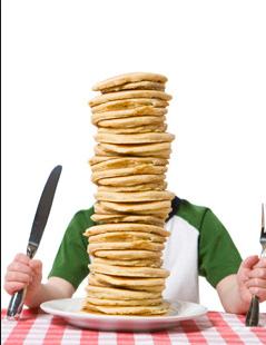 6. PANCAKES!!! Pancakes make delicious breakfast items, but they have large amounts of calories and fat. Eating this food is worse when you top it with syrup.