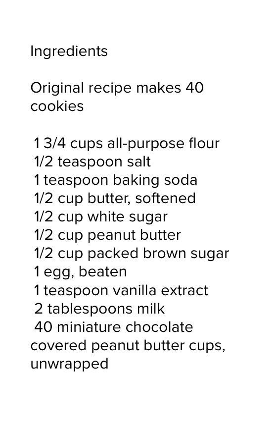 Peanut Butter Cup Cookies Recipe