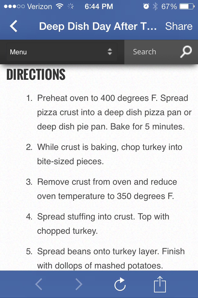 Deep Dish Day After Thanksgiving Pizza!! Great Idea For Thanksgiving Leftovers!!!