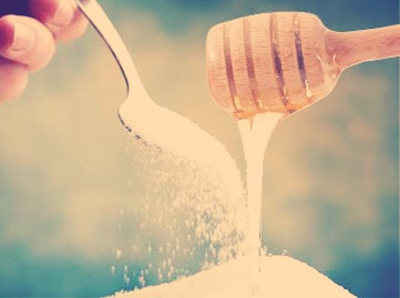 Step 2: Continue to combine the honey and the sugar until it is thick enough. If your lips are really dry, add 1-3 drops of olive oil in the mixture. It'll moisturise your lips.