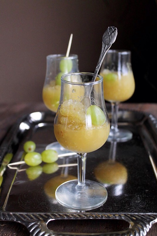 7. White Grape and Champagne Granita
This frozen dessert is perfect on a warm night. Or any night.
