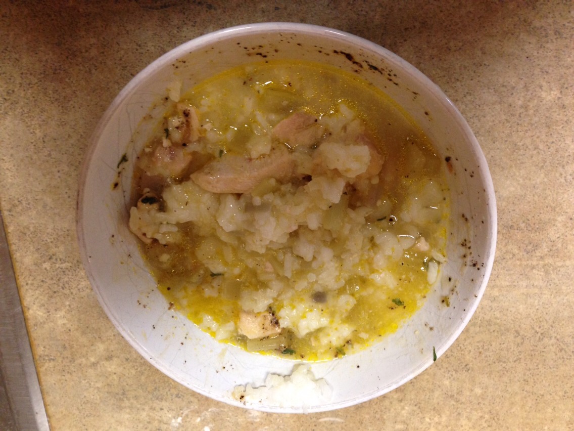 Combine the cooked rice and your chicken mixture in a bowl, salt and pepper to taste.