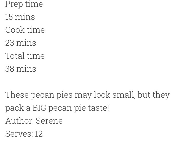 Mini Pecan Pies 