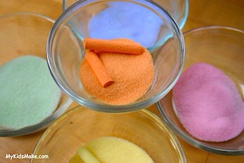 Pick up the newspaper or butcher paper, creating a funnel with the paper through which the salt will flow.Position the funnel over a resealable plastic bag or a jar. Pour the salt into the container and seal it.