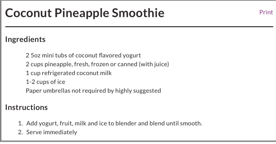Pineapple Coconut Smoothie #SummerVibes
