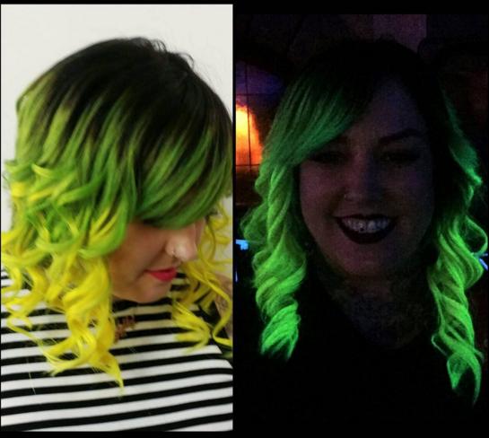 Glow-In-The-Dark Hair/ Blacklight Hair Trend