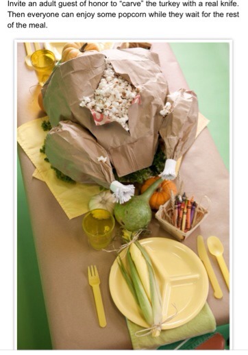 Kids Table Paper Bag Turkey