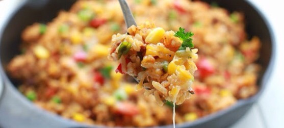 One pan mexican rice skillet