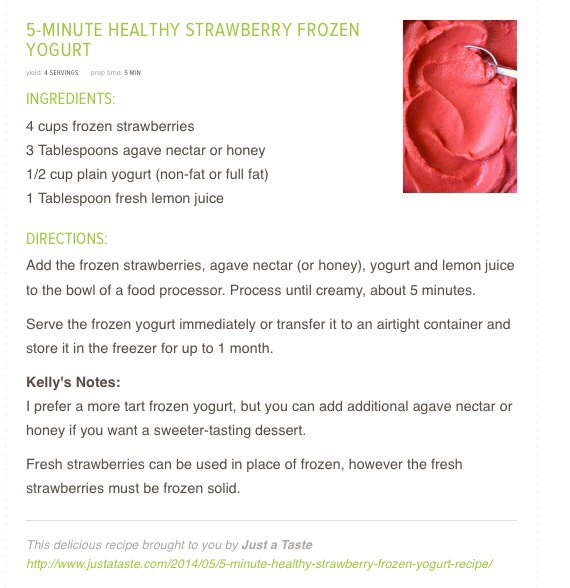 5-Minute Healthy Strawberry Frozen Yogurt 🍓🍓🍓