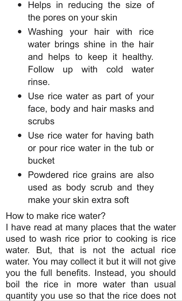 RICE WATER FOR FACE & HAIR
