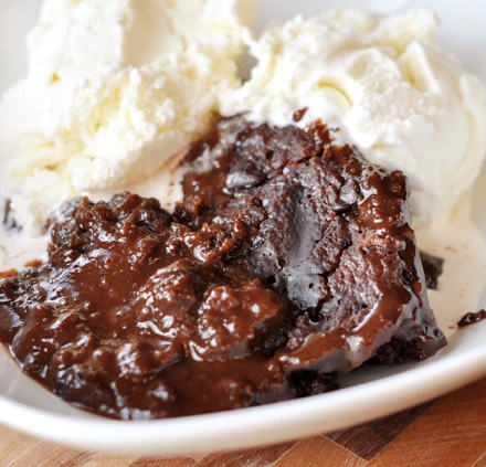 Double chocolate warm pudding cake 