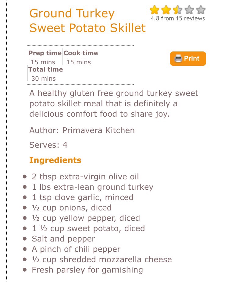 Turkey Sweet Potatoes Skillet ππππ