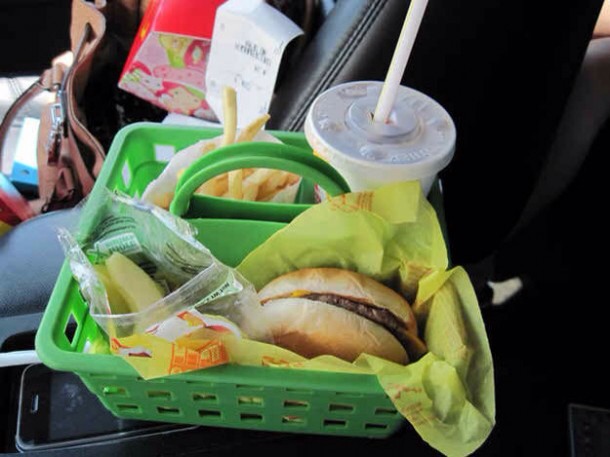 A shower caddy is perfect for those long road trips or just to grab a bite to eat without making the dreadful mess of food everywhere 😬