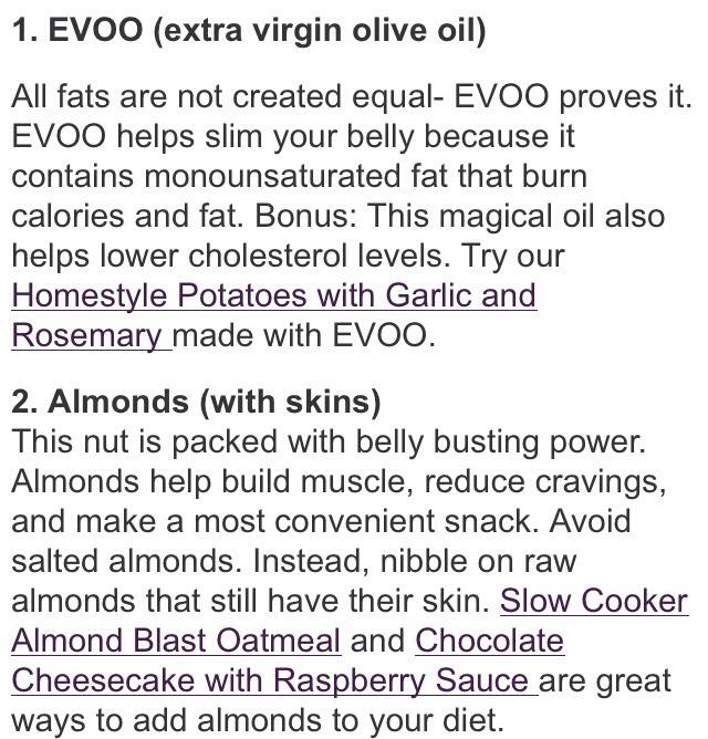 Top 25 Flat Belly Foods!