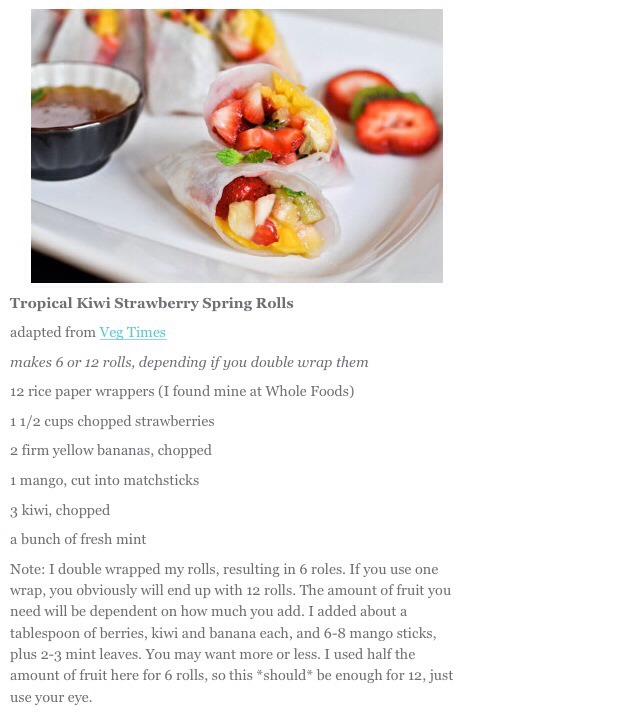 Tropical Kiwi Strawberry Spring Rolls 🍓🍍